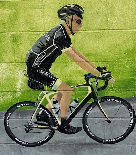 John Easton portrayed in the Freewheel West Bank mural